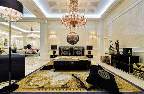 versace per la casa|living room with versace painting.